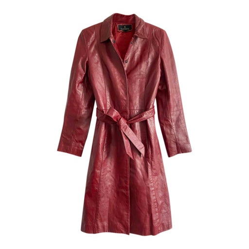 Leather trench coat