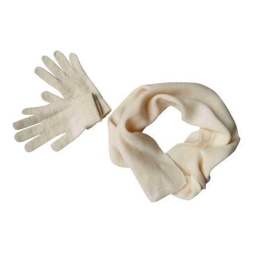 Scarf and pair of wool gloves