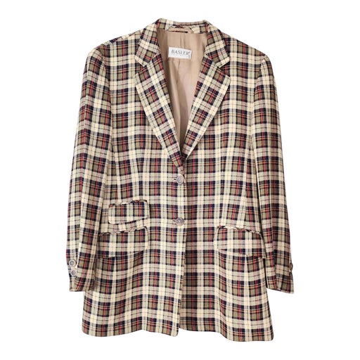 Long checked blazer