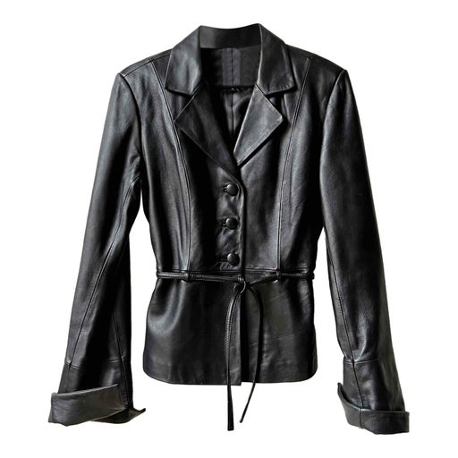 Leather safari jacket