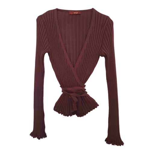 Ribbed knit wrapover