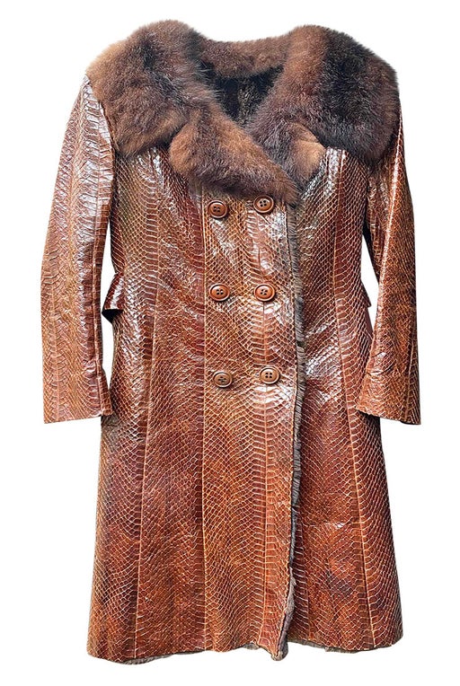 Python and fur coat