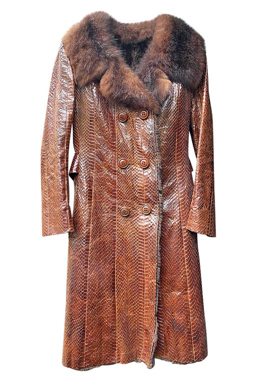 Python and fur coat