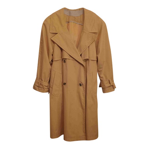 Yellow cotton trench coat