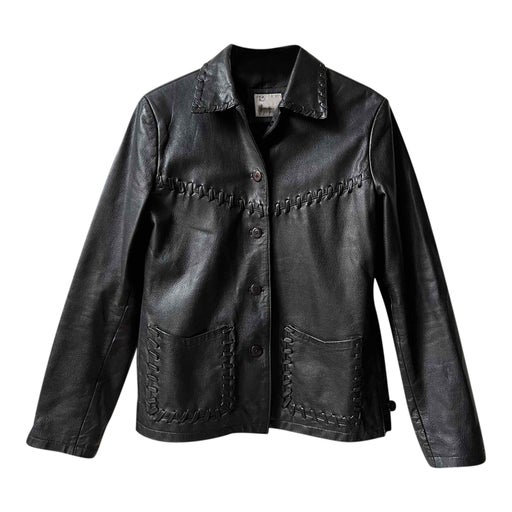 Short leather jacket