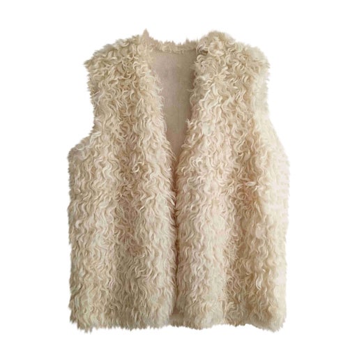Sleeveless sheepskin vest