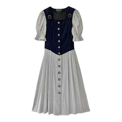 Velvet and linen dress