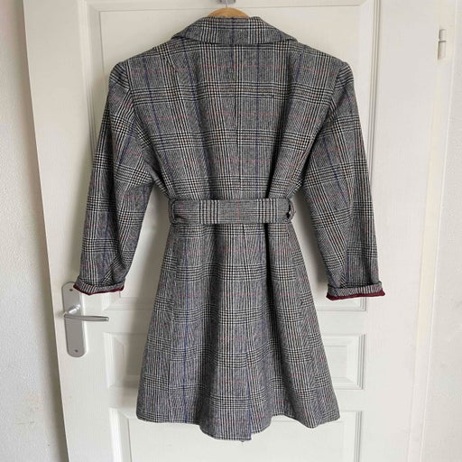 Checked trench coat