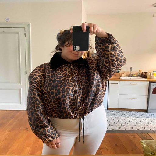 80's leopard down jacket