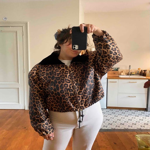 80's leopard down jacket