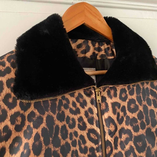 80's leopard down jacket