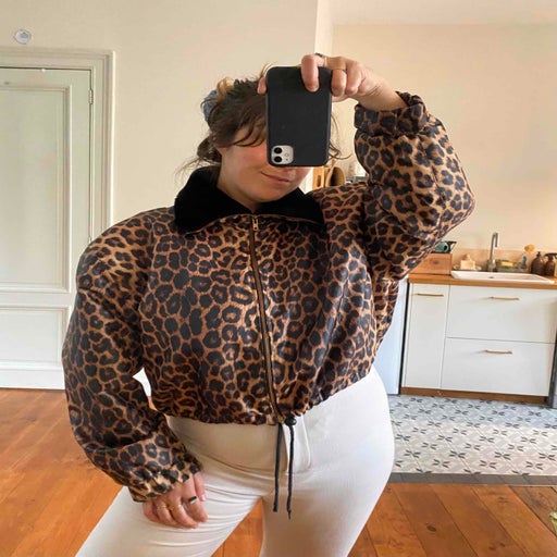 80's leopard down jacket