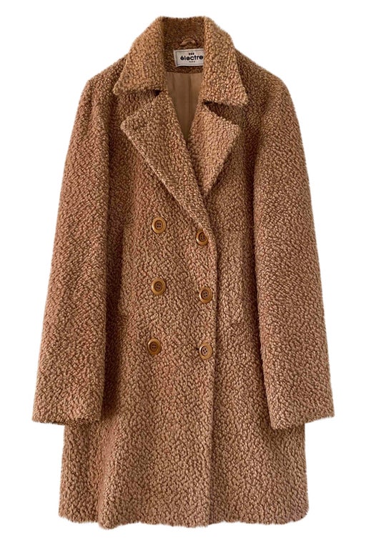 Manteau en laine bouclée
