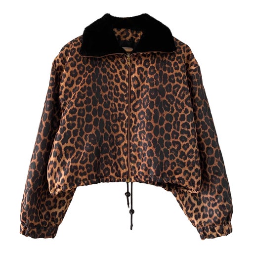 80's leopard down jacket