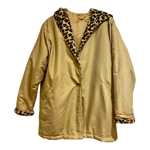 Beige and leopard parka