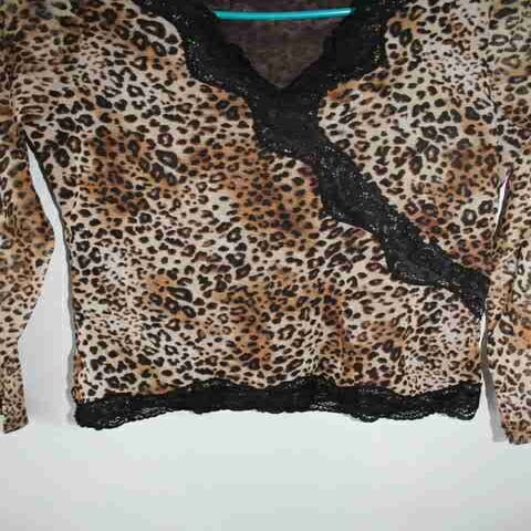 Leopard mesh top