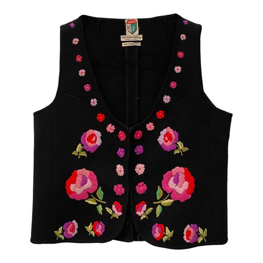 Embroidered wool vest