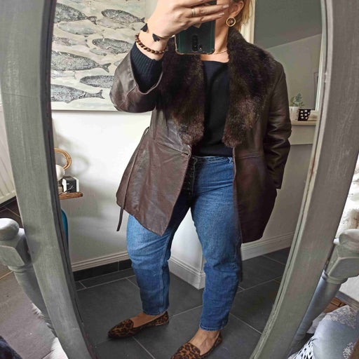 Leather safari jacket
