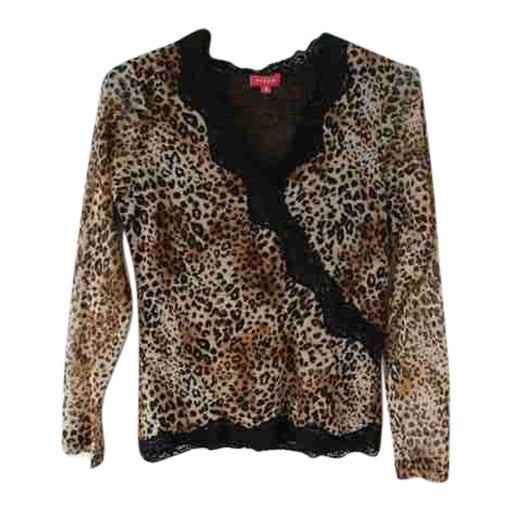 Leopard mesh top