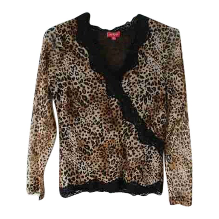 Leopard mesh top
