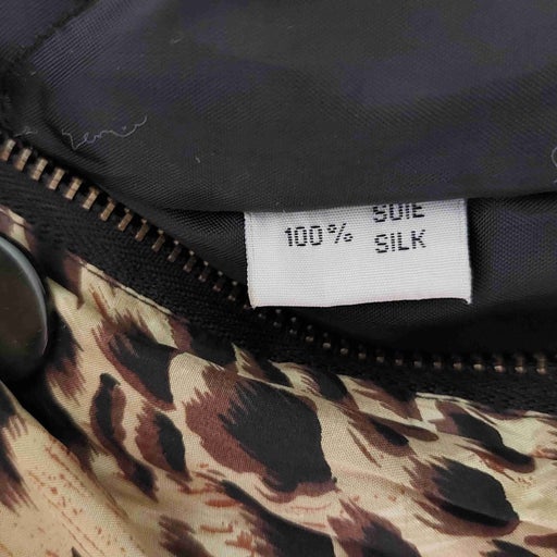 Leopard silk down jacket