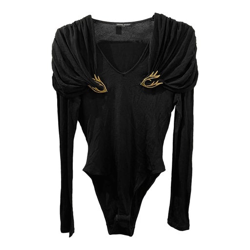80s black bodysuit by designer Georges Barel.