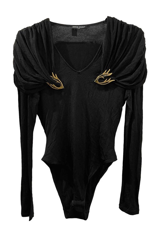 80s black bodysuit by designer Georges Barel.