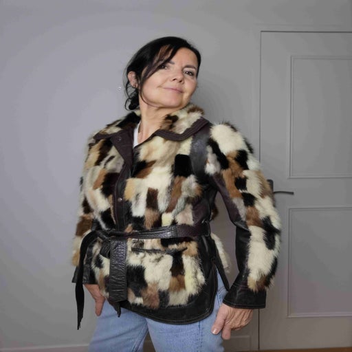 Fur and leather coat