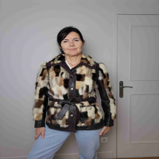 Fur and leather coat