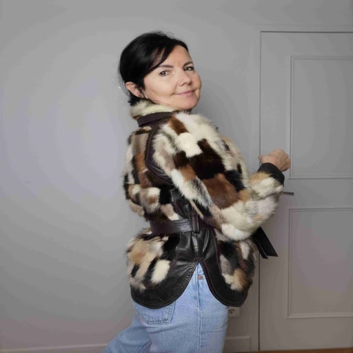 Fur and leather coat