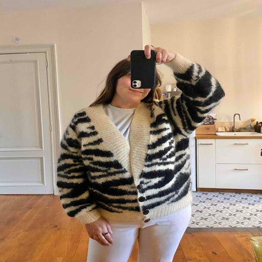 Zebra mohair cardigan