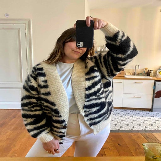 Zebra mohair cardigan