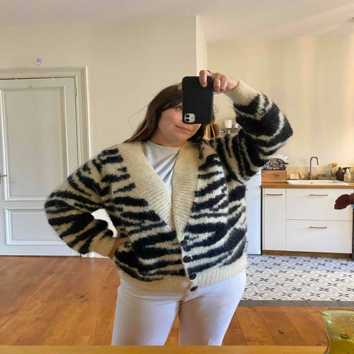 Zebra mohair cardigan
