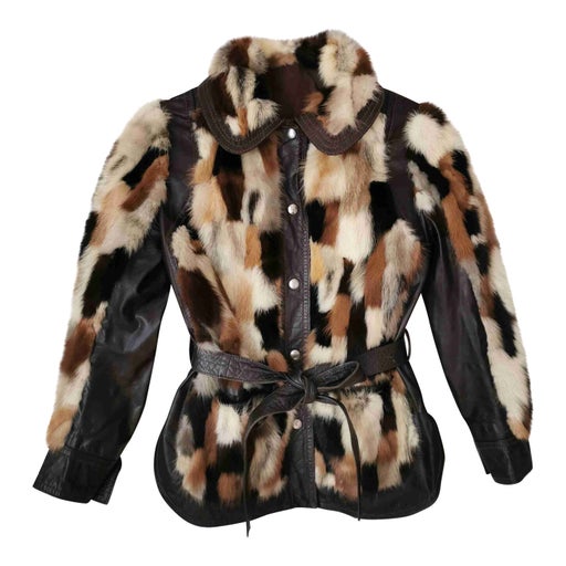 Fur and leather coat