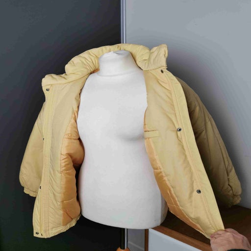 Yellow down jacket