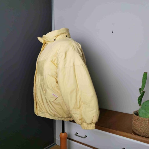Yellow down jacket