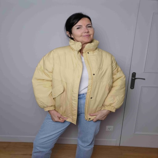 Yellow down jacket