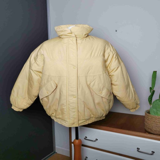 Yellow down jacket