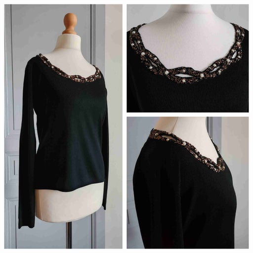 Embroidered knit top