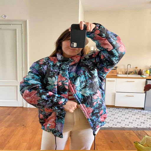 Floral down jacket