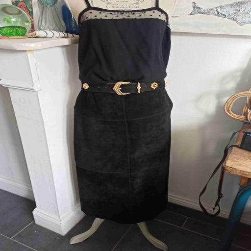 Long suede skirt