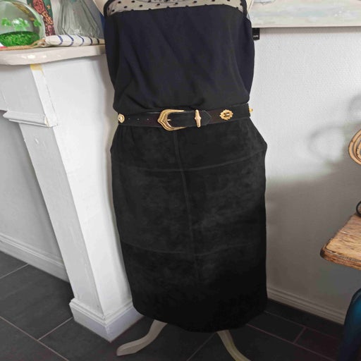 Long suede skirt