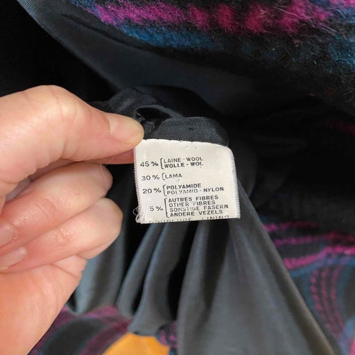 Checked wool coat