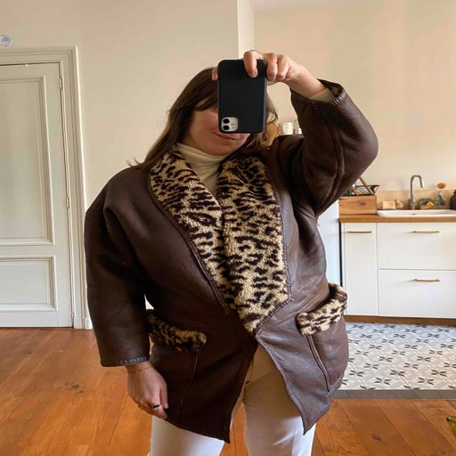 Leopard shearling