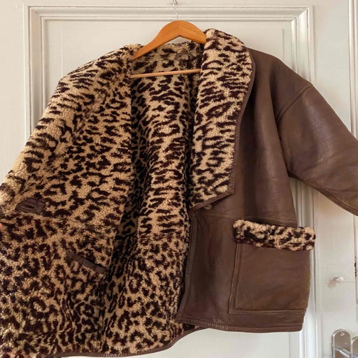 Leopard shearling