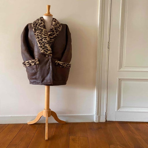 Leopard shearling