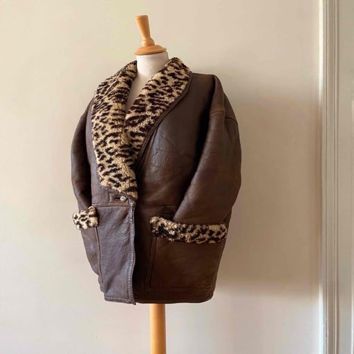 Leopard shearling