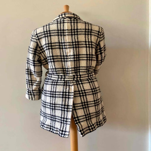 Checked wool coat