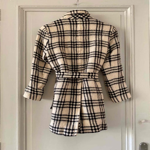Checked wool coat