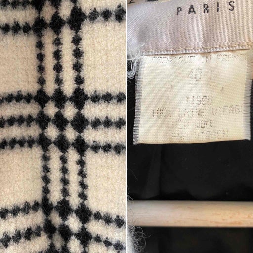 Checked wool coat